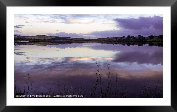  Little Omaha Inlet Sky Reflections Framed Mounted Print by Errol D'Souza