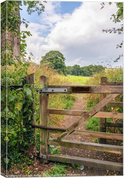 Gate to public footpath  Canvas Print by Kevin Hellon