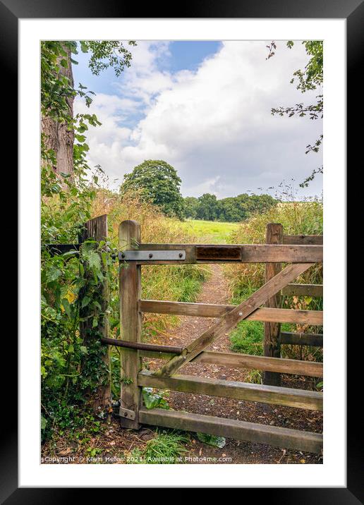 Gate to public footpath  Framed Mounted Print by Kevin Hellon