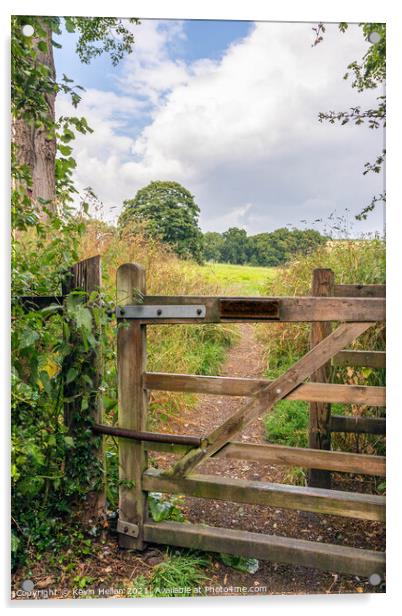 Gate to public footpath  Acrylic by Kevin Hellon