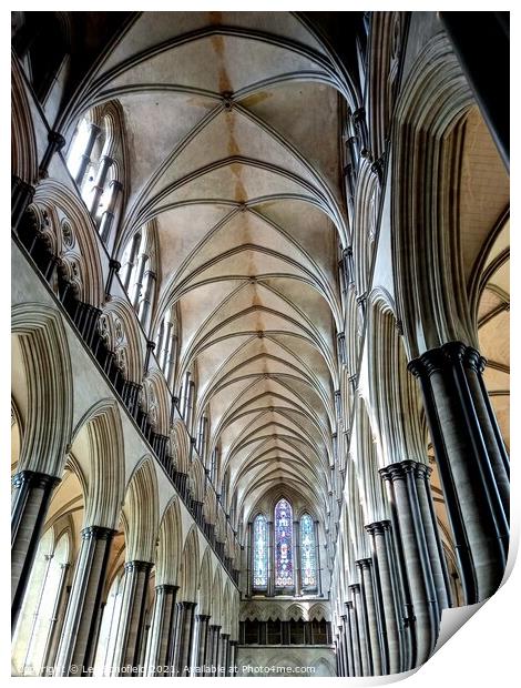 The naves  salisbury cathedral  Print by Les Schofield