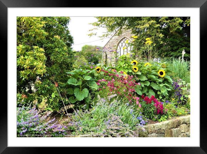 Colourful Cottage Garden Framed Mounted Print by Mark Chesters