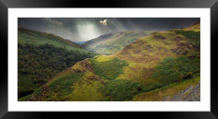 The Cambrian Mountains in Wales Framed Mounted Print by Leighton Collins