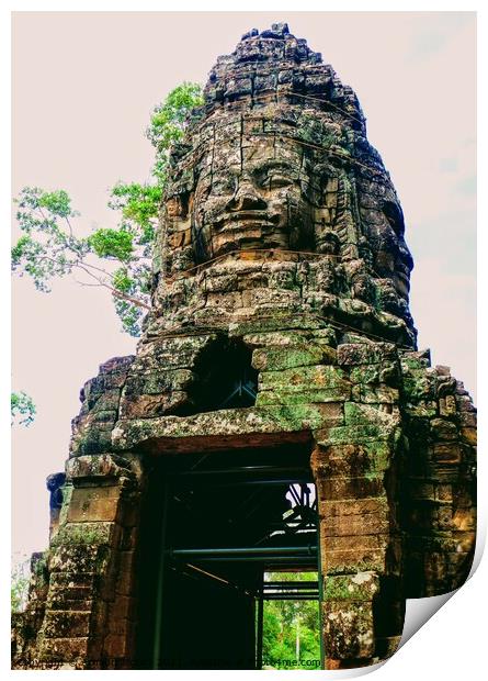 Bayon Temple, Angkor Wat Print by Arnaud Jacobs