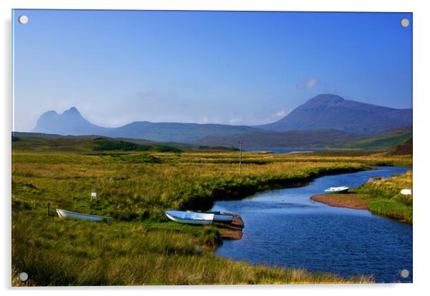 Suilven and Canisp from Elphin Acrylic by Jacqi Elmslie