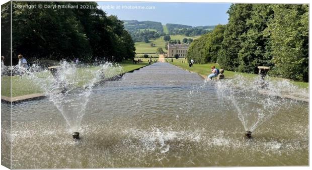 Waterfall chatsworth house Canvas Print by Daryl Pritchard videos