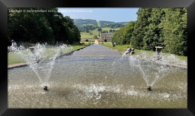 Waterfall chatsworth house Framed Print by Daryl Pritchard videos