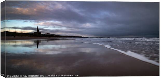 Showers on Longsands Beach Canvas Print by Ray Pritchard