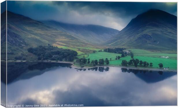 Aeriel of Buttermere  Canvas Print by Jonny Gios