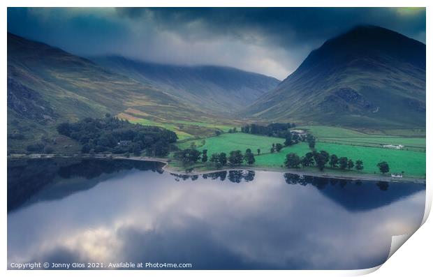 Aeriel of Buttermere  Print by Jonny Gios
