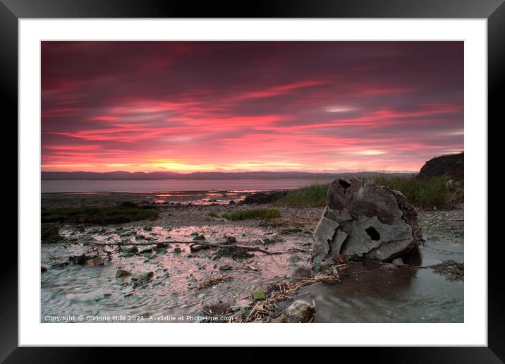 River Tay after sunset Framed Mounted Print by Corinne Mills
