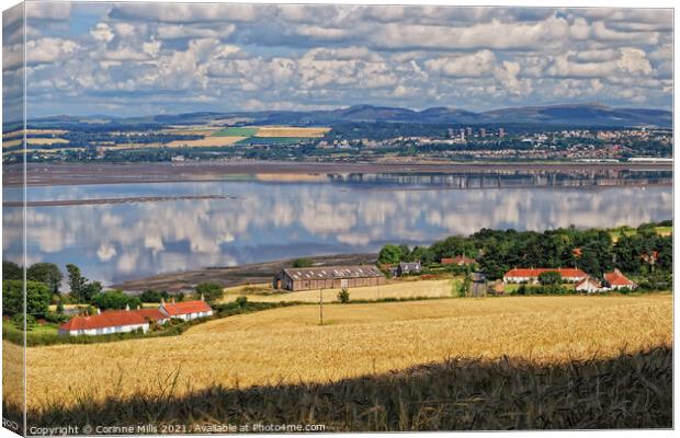 Reflections on the Tay Canvas Print by Corinne Mills