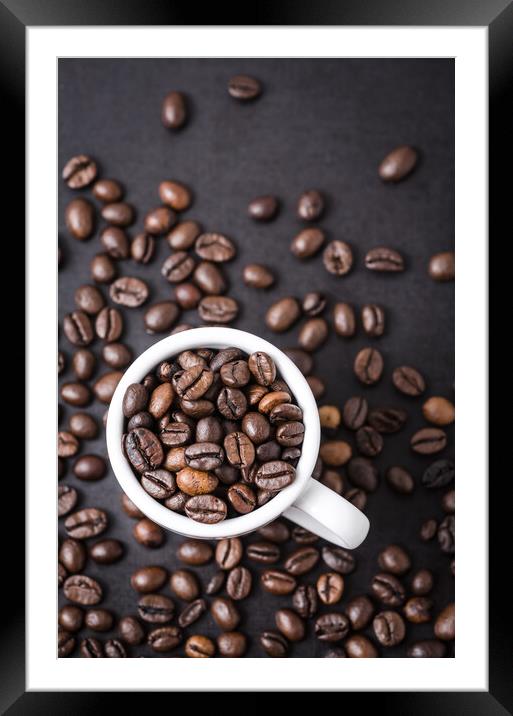 Coffee Beans Framed Mounted Print by Mike C.S.