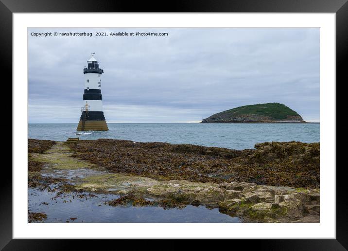 Trwyn Du Lighthouse Framed Mounted Print by rawshutterbug 