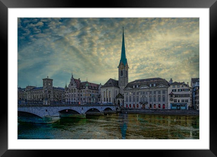 Evening In Zürich Framed Mounted Print by Chris Lord