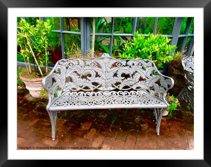 Ornate Bench Framed Mounted Print by Stephanie Moore