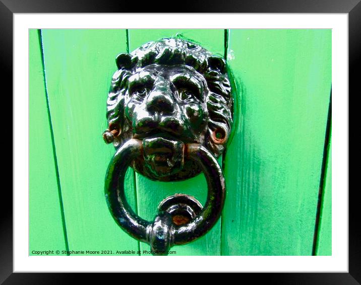 Lion headed door knocker Framed Mounted Print by Stephanie Moore