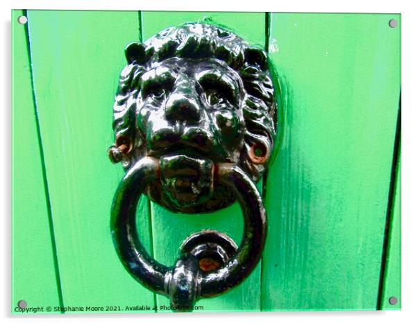 Lion headed door knocker Acrylic by Stephanie Moore