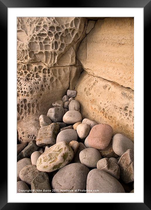Honeycomb Wall on Elgol Beach Framed Mounted Print by John Barrie