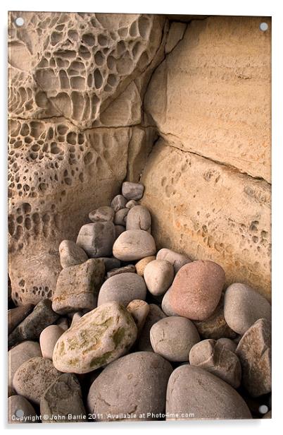 Honeycomb Wall on Elgol Beach Acrylic by John Barrie