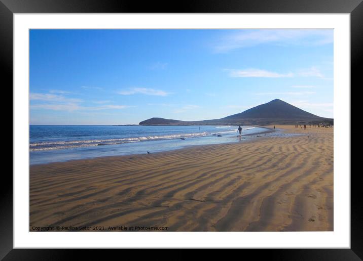 El Medano beach, Tenerife Framed Mounted Print by Paulina Sator