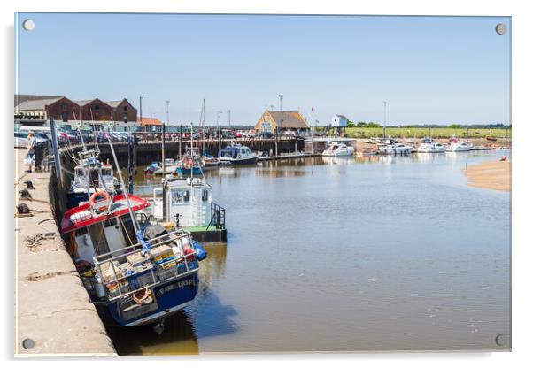 Fishing boats line the quay at Wells next the Sea Acrylic by Jason Wells