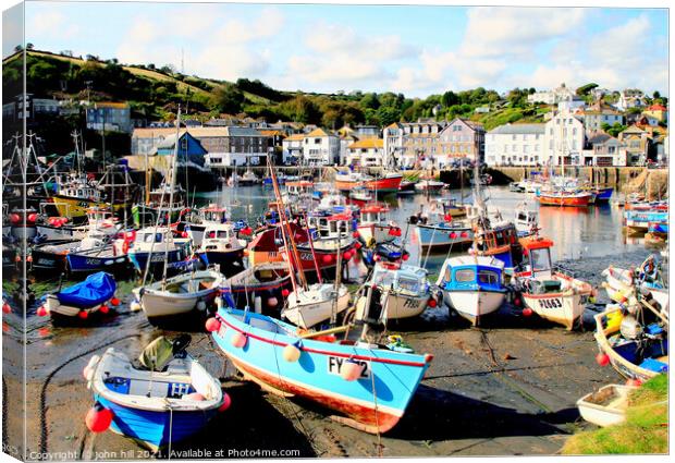 Organised harbour at Mevagissey, Cornwall. Canvas Print by john hill