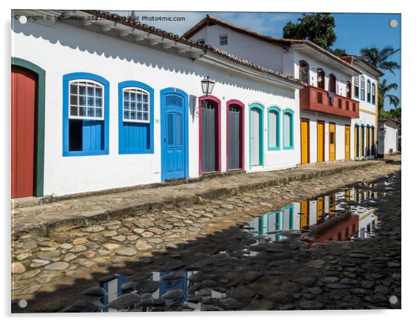 Colourful Reflections, Paraty, Brazil Acrylic by Jo Sowden