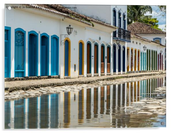 Colourful Reflections, Paraty, Brazil Acrylic by Jo Sowden
