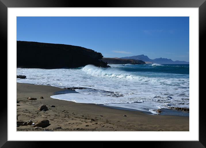 Ajuy beach, Fuerteventura Framed Mounted Print by Paulina Sator