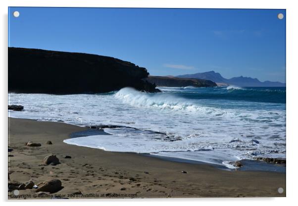 Ajuy beach, Fuerteventura Acrylic by Paulina Sator