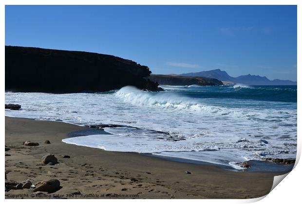 Ajuy beach, Fuerteventura Print by Paulina Sator