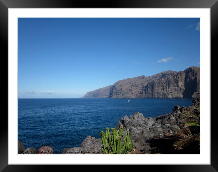 Los Gigantes cliffs, Tenerife Framed Mounted Print by Paulina Sator