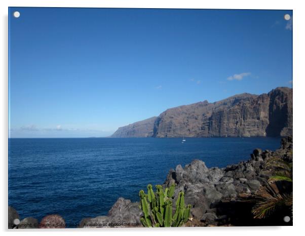 Los Gigantes cliffs, Tenerife Acrylic by Paulina Sator