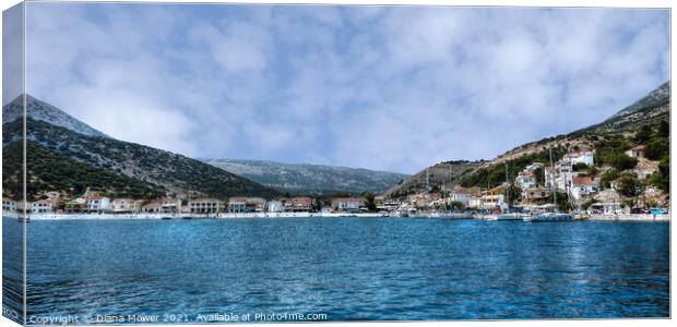 Kefalonia Greece panoramic Canvas Print by Diana Mower