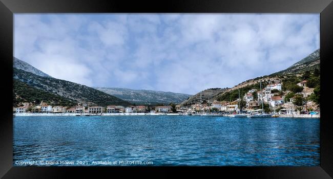 Kefalonia Greece panoramic Framed Print by Diana Mower