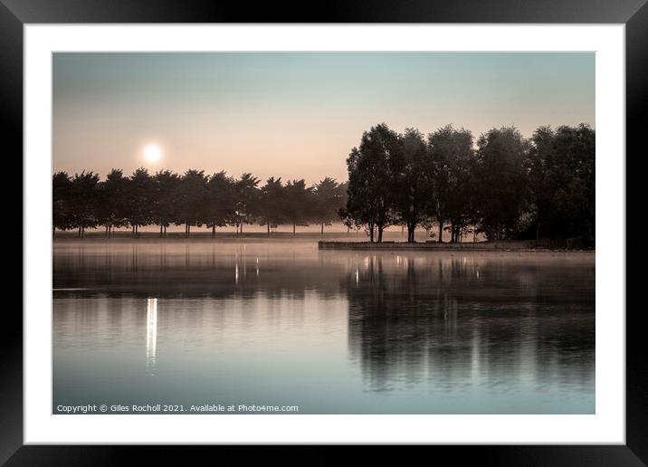 Lake pond Yorkshire Framed Mounted Print by Giles Rocholl