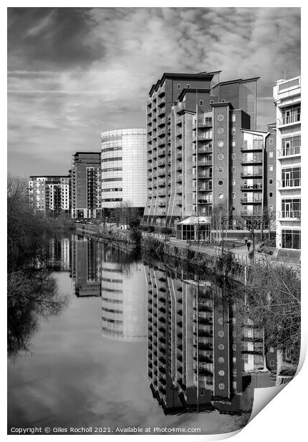 River Aire Offices Leeds Print by Giles Rocholl