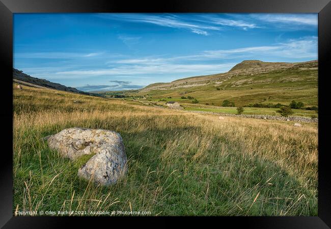 Inglebrough Yorkshire dales Framed Print by Giles Rocholl