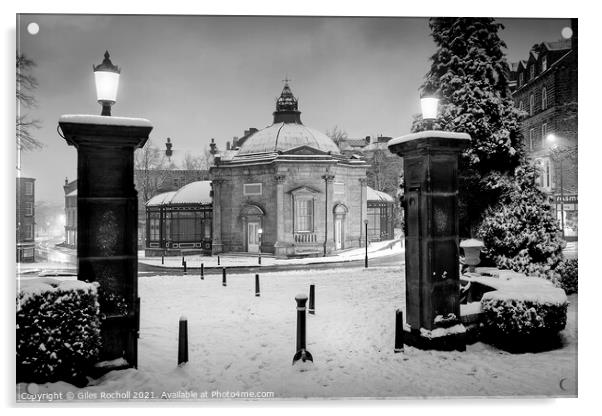 Harrogate Pump Room and snow Acrylic by Giles Rocholl