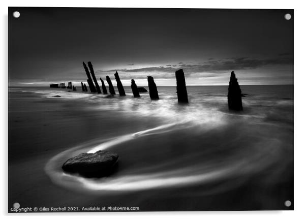 Spurn Point beach Yorkshire Acrylic by Giles Rocholl