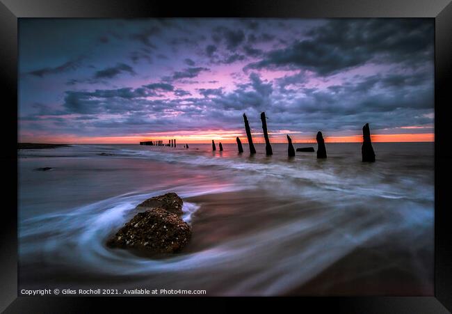 Waves beach Spurn point Yorkshire Framed Print by Giles Rocholl