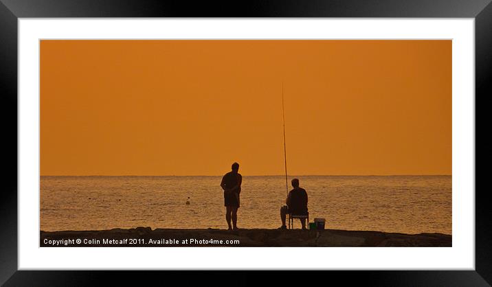 Dawn Fisherman Framed Mounted Print by Colin Metcalf