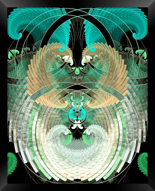 Deco Style, Abstract Art, Fractal Art Framed Print by Maria Forrester