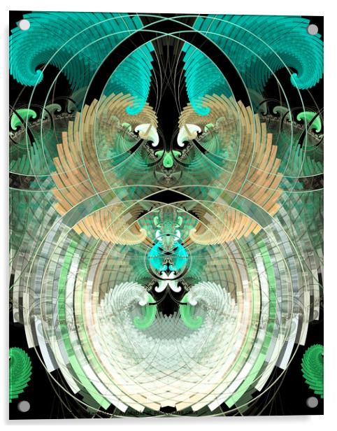 Deco Style, Abstract Art, Fractal Art Acrylic by Maria Forrester