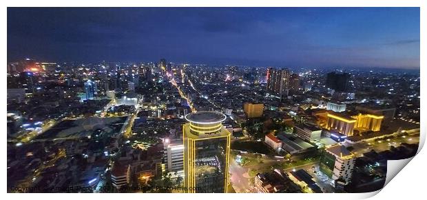 Phnom Penh by night Print by Arnaud Jacobs