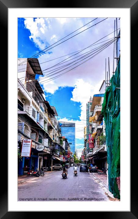 Street 172 in Phnom Penh Framed Mounted Print by Arnaud Jacobs