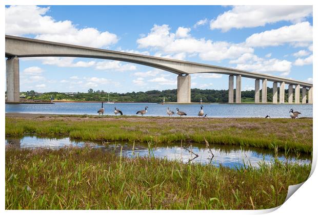 Orwell Bridge Spanning the Orwell River Print by Kevin Snelling