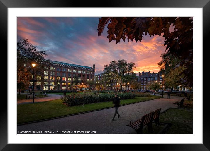 Leeds city Park Square Framed Mounted Print by Giles Rocholl