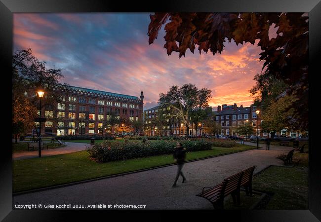Leeds city Park Square Framed Print by Giles Rocholl